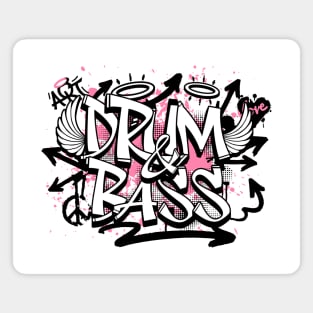 DRUM & BASS - Grafitti Steez (pink/black) Magnet